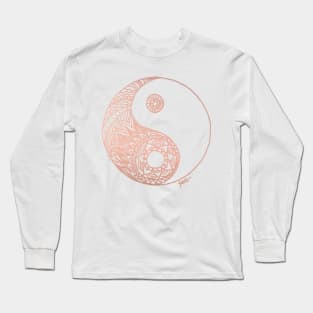 Rose Gold Yin Yang Long Sleeve T-Shirt